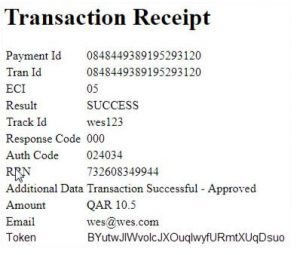 An image of a receipt for a transaction.