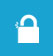 A white padlock on a blue background offering medical software solutions.