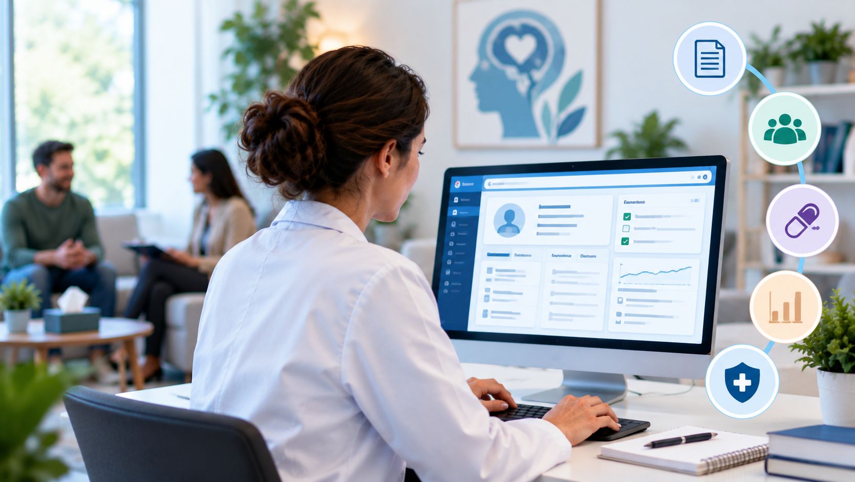 Behavioral health provider using electronic medical record software for patient care management