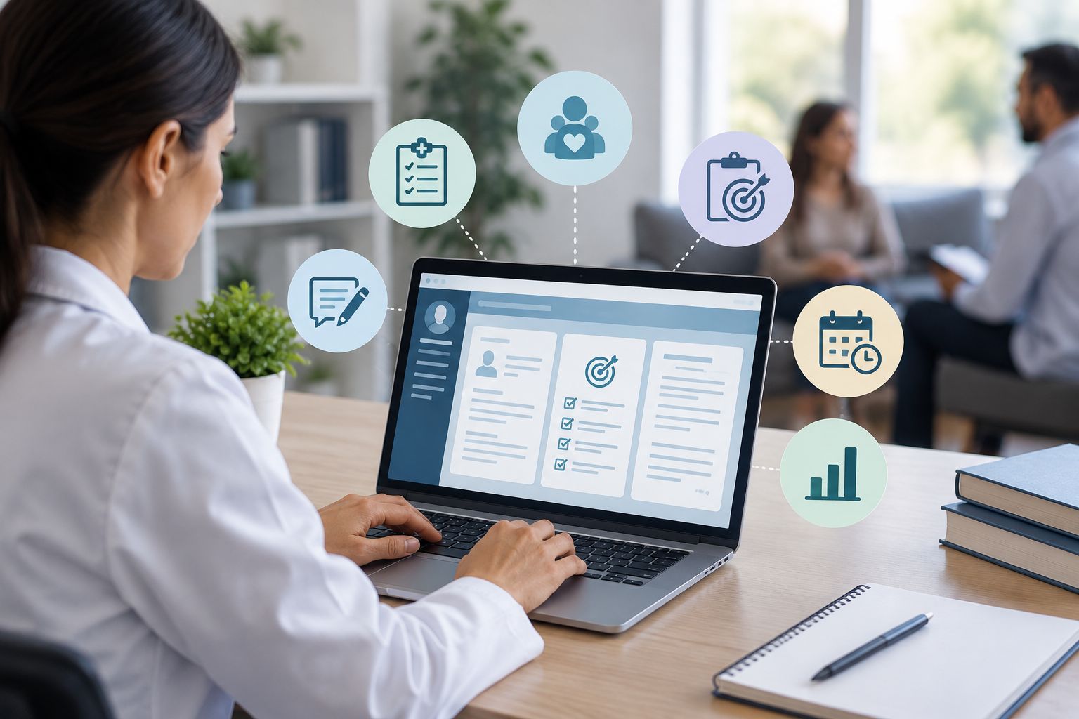 Treatment plan software integration for behavioral health EHR documentation and care planning