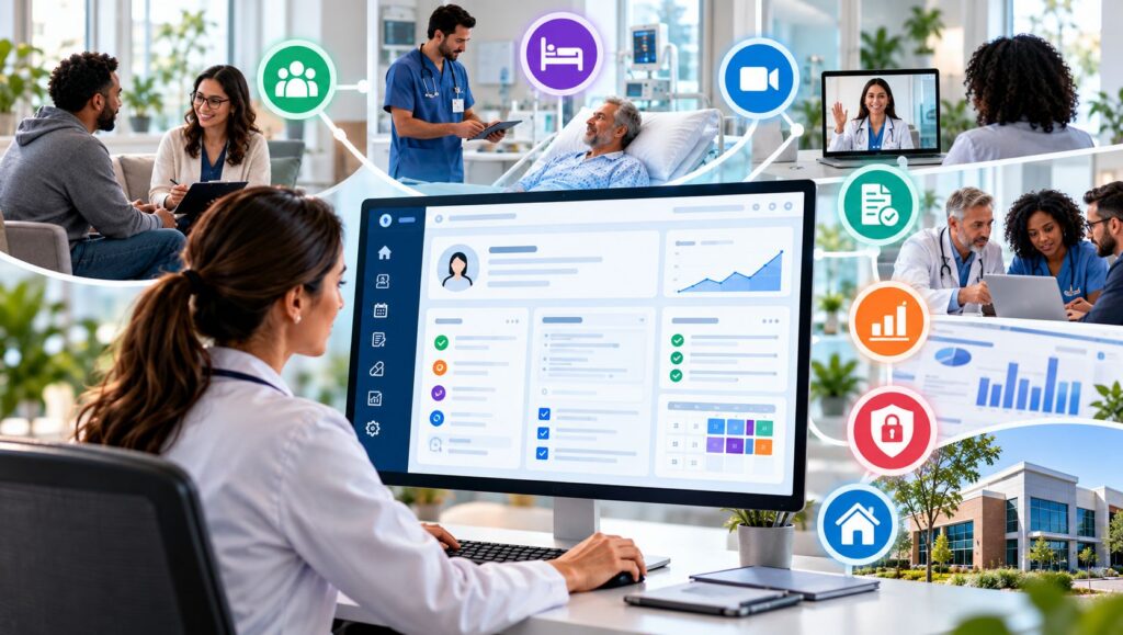 Psychiatric EHR software supporting clinical documentation, patient management, treatment planning, telehealth, and integrated hospital workflows.