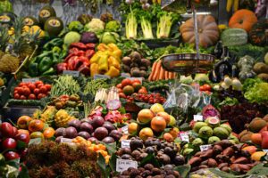 A nutrition-rich display of fruits and vegetables.